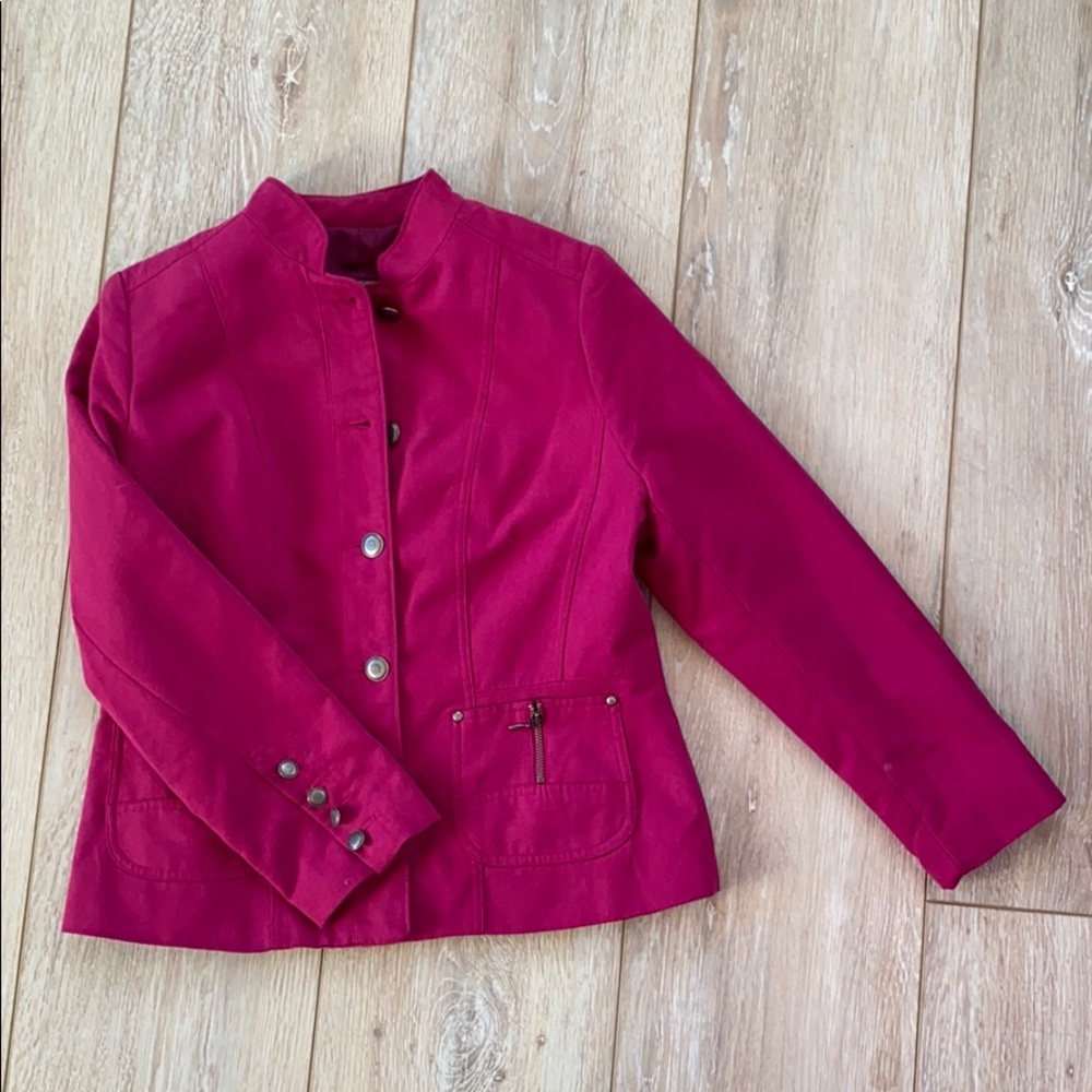 TanJay petites pink velvet jacket